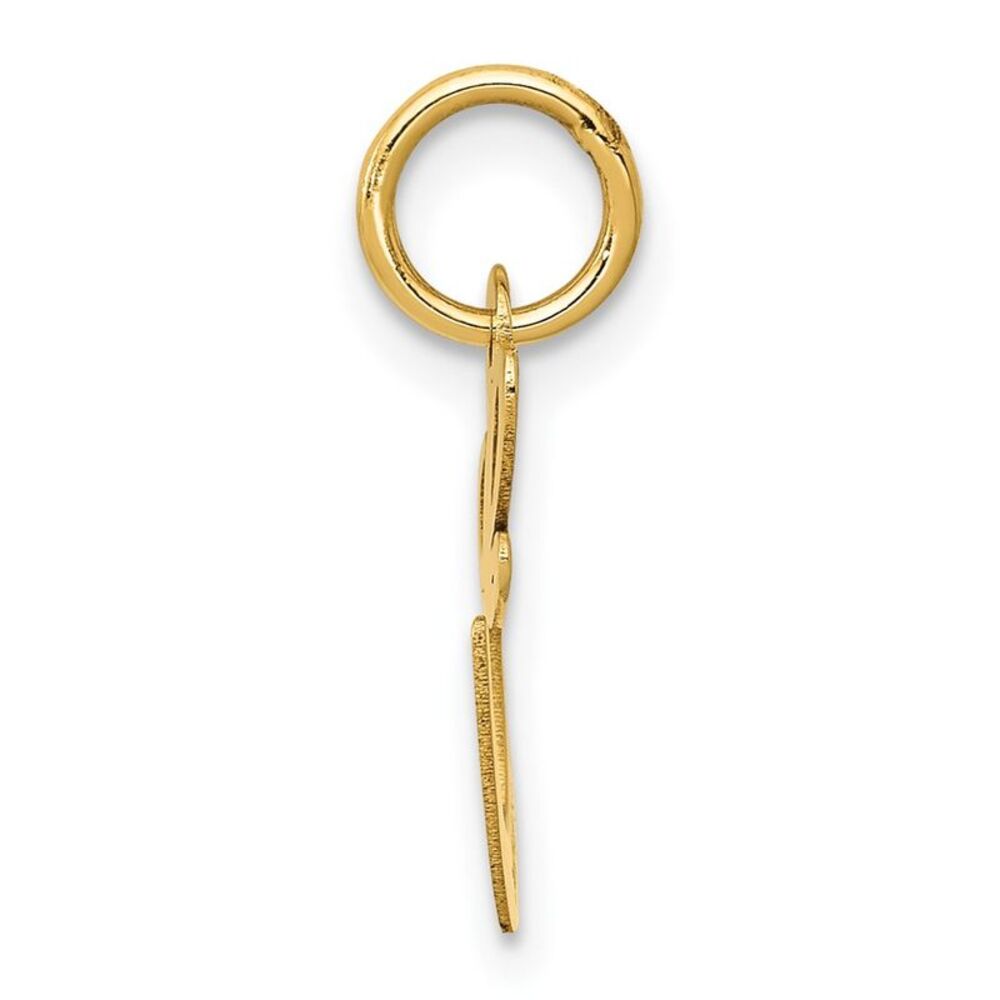 10k Yellow Gold Small Fancy Script Initial E Charm - image 2